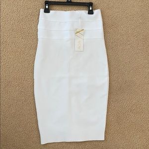 Midi White Bodycon Skirt